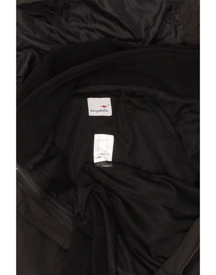 KANGAROOS Womens Hooded Windbreaker Jacket UK 10 Small Black Polyester Vintage Kangaroos and Second-Hand Kangaroos from Messina Hembry 