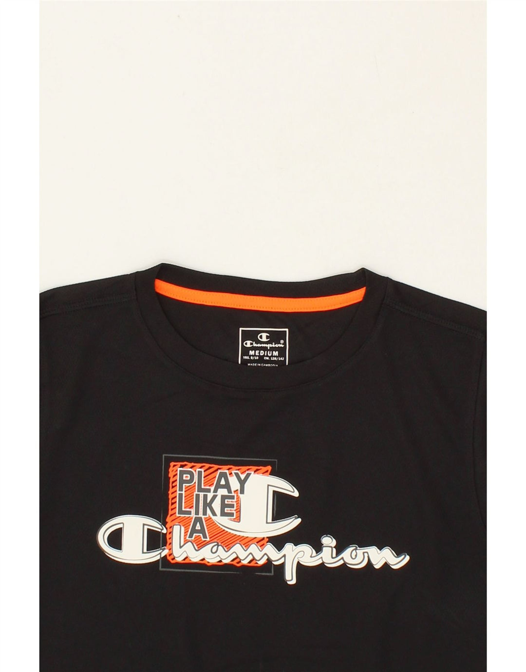 CHAMPION Boys Graphic Vest Top 9-10 Years Medium Black Polyester Vintage Champion and Second-Hand Champion from Messina Hembry 