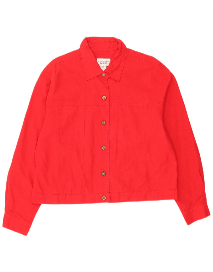 Giacca bomber da donna Cristopher & Banks UK 16 grande lino rosso