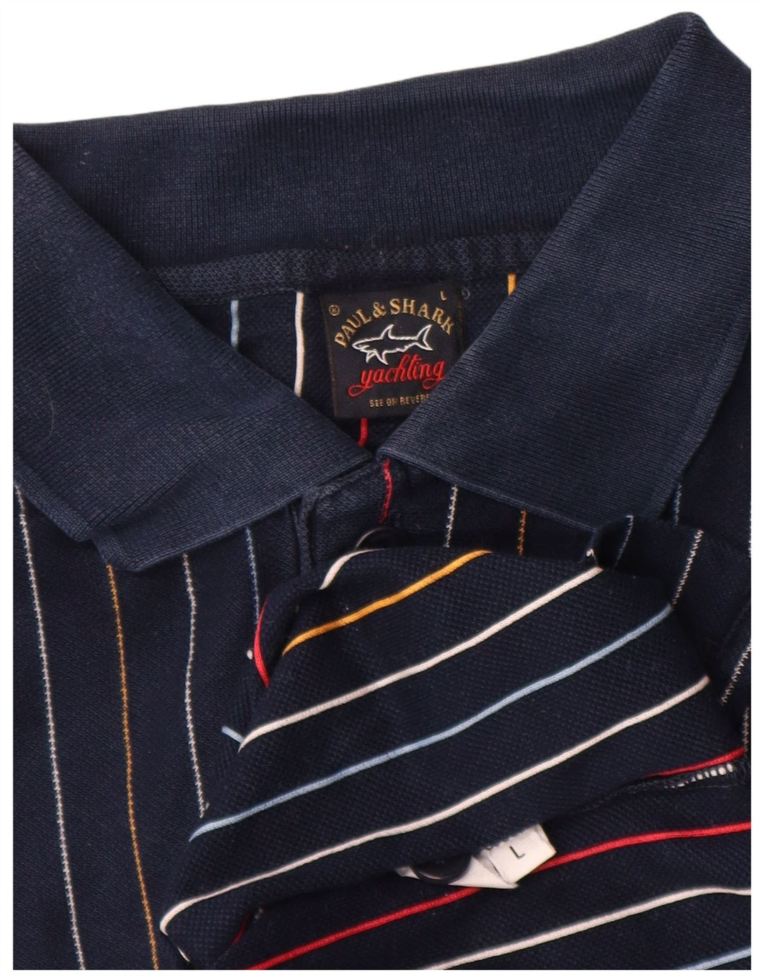 Polo da uomo Paul & Shark grande a righe blu navy