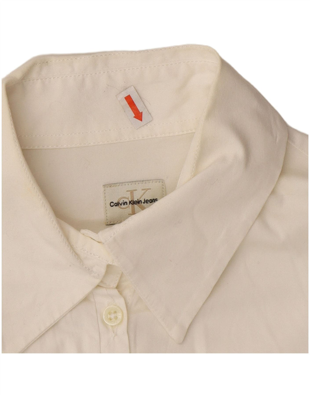 Camicia da donna Calvin Klein UK 12 cotone bianco medio