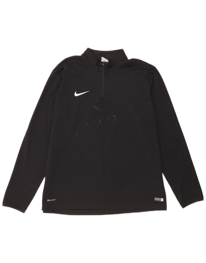 Maglia da tuta pullover con zip e collo Nike Dri Fit da uomo 2XL poliestere nero