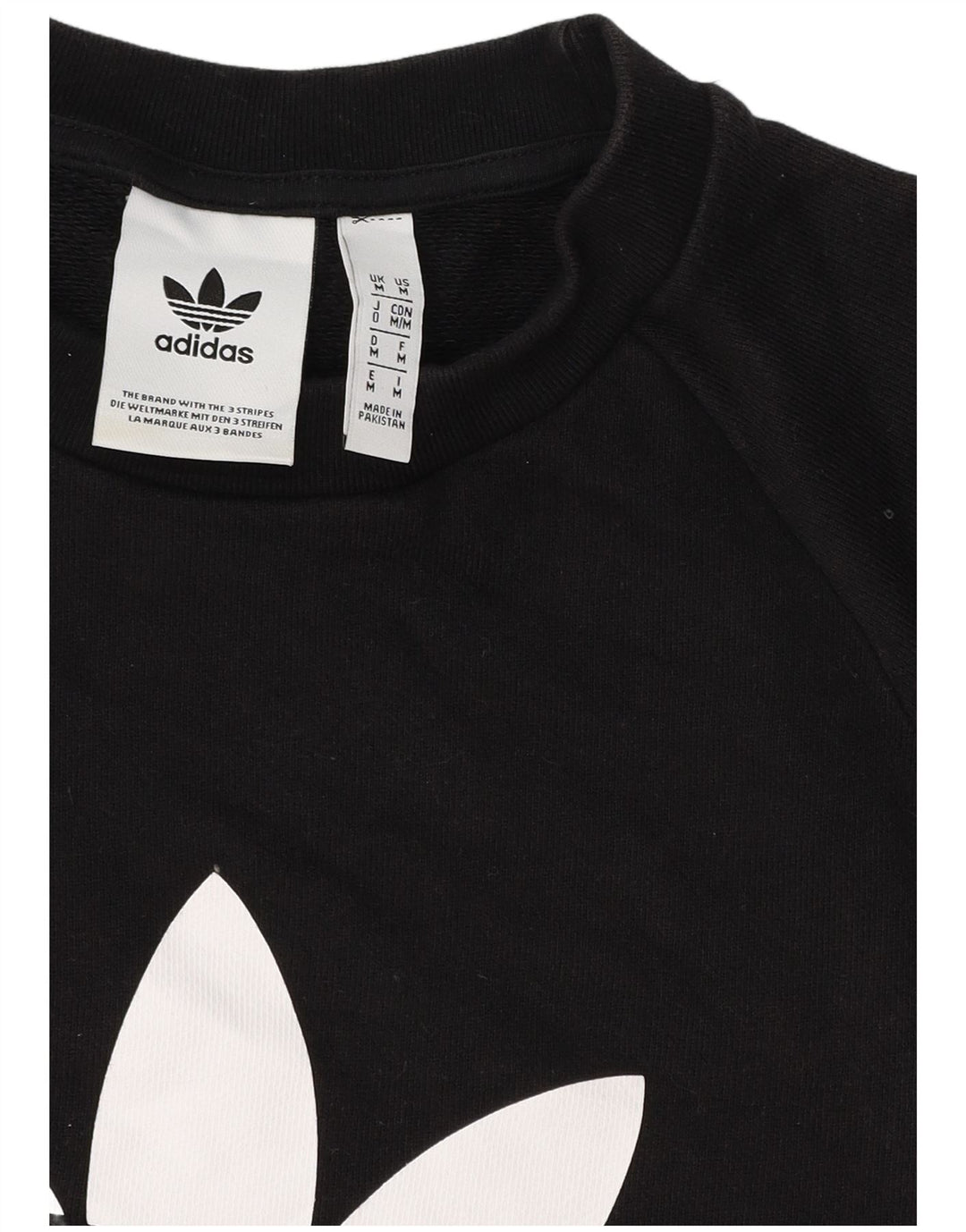 ADIDAS Mens Graphic Sweatshirt Jumper Medium Black Cotton
