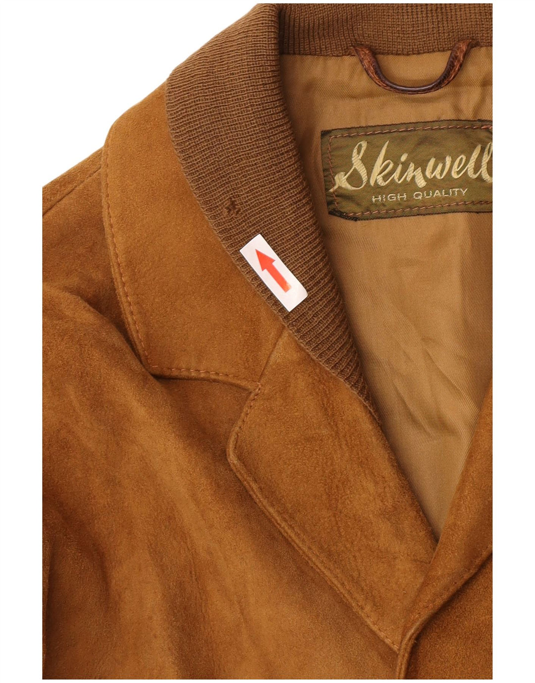 Giacca vintage in pelle scamosciata da uomo IT 48 Marrone medio