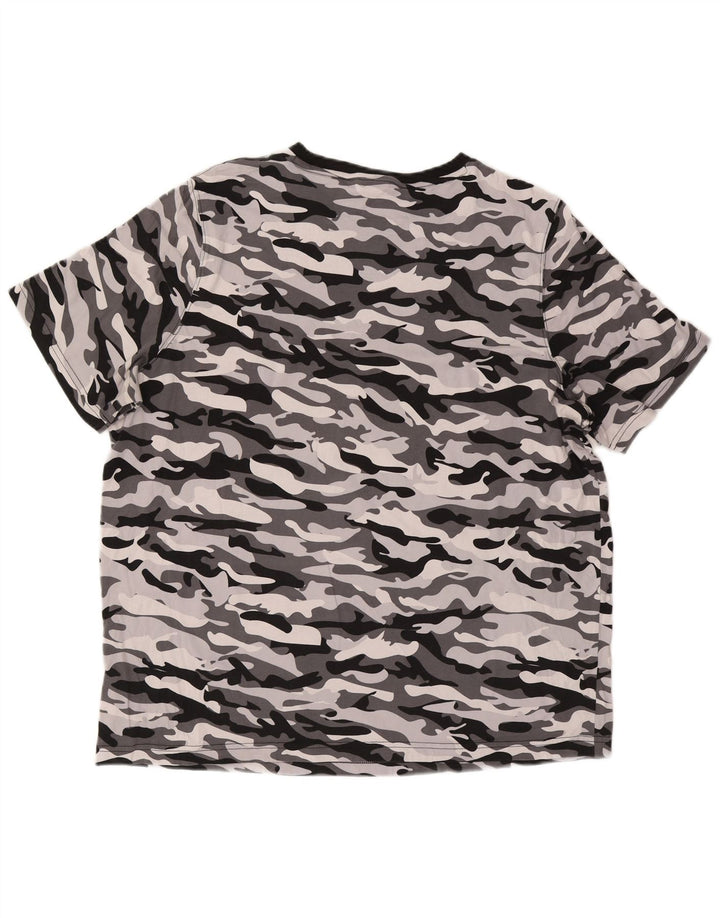 T-shirt da uomo PUMA Top 2XL in cotone mimetico grigio