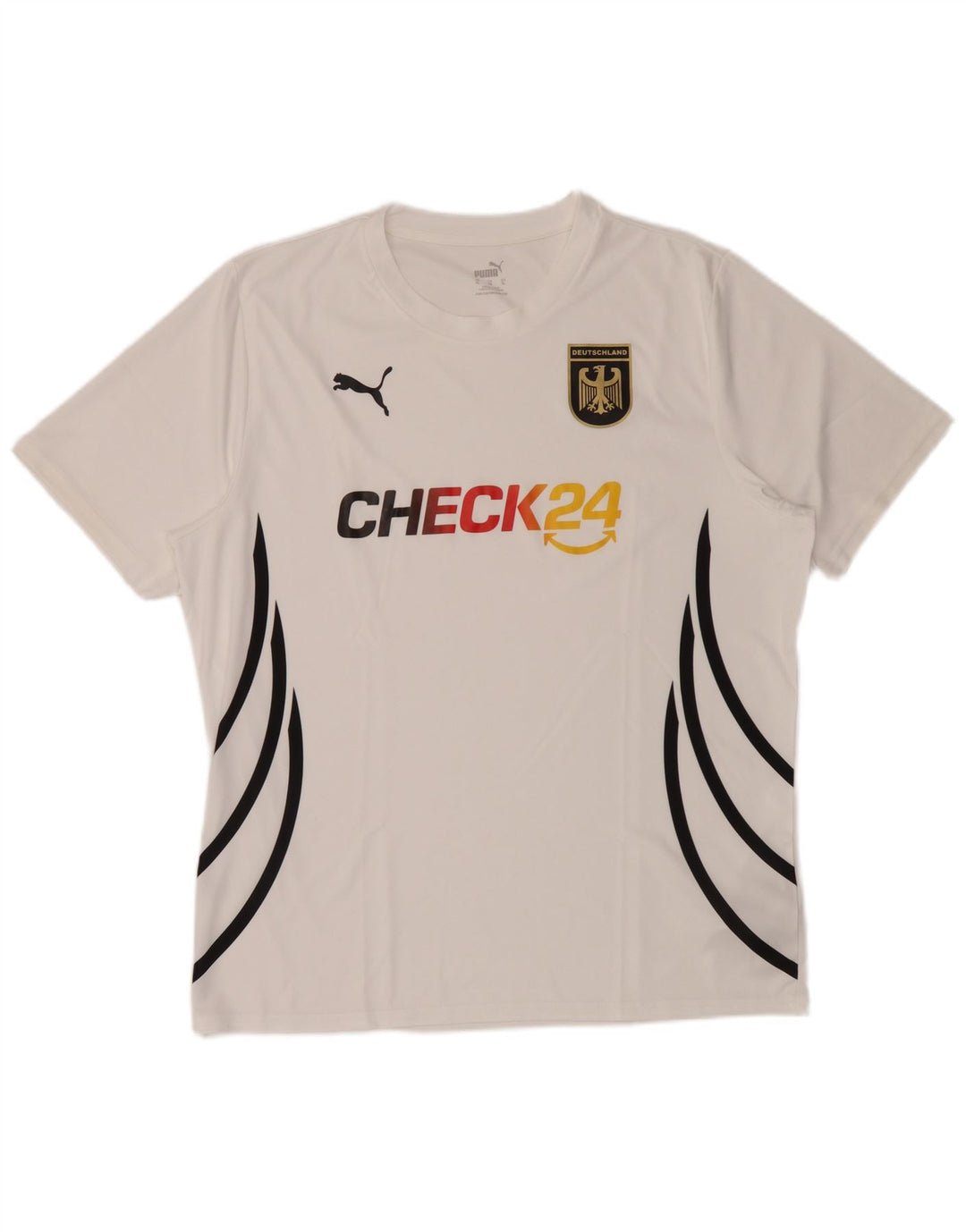 T-shirt grafica da uomo Puma Deutshland Top XL poliestere a righe bianche