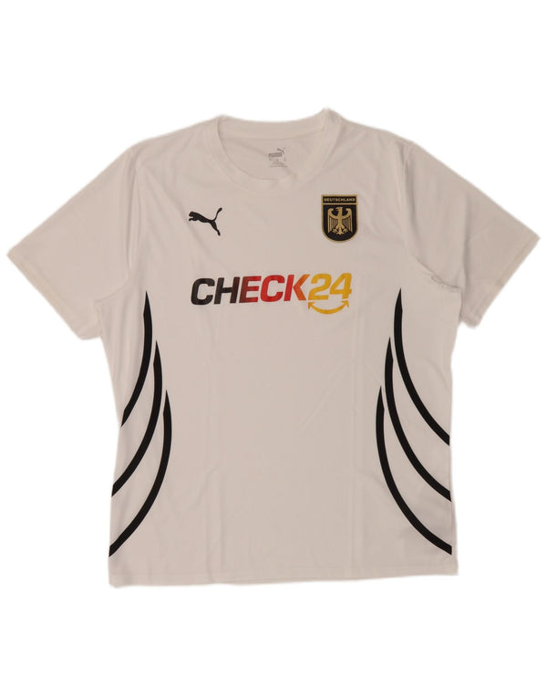 T-shirt grafica da uomo Puma Deutshland Top XL poliestere a righe bianche