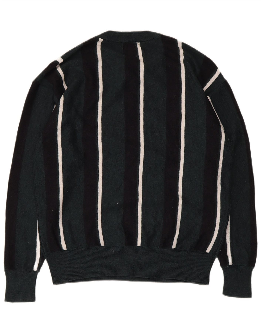 Maglione maglione girocollo da uomo Zara verde medio a righe