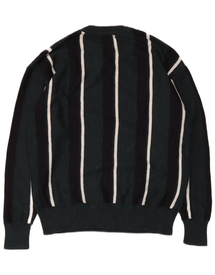 Maglione maglione girocollo da uomo Zara verde medio a righe