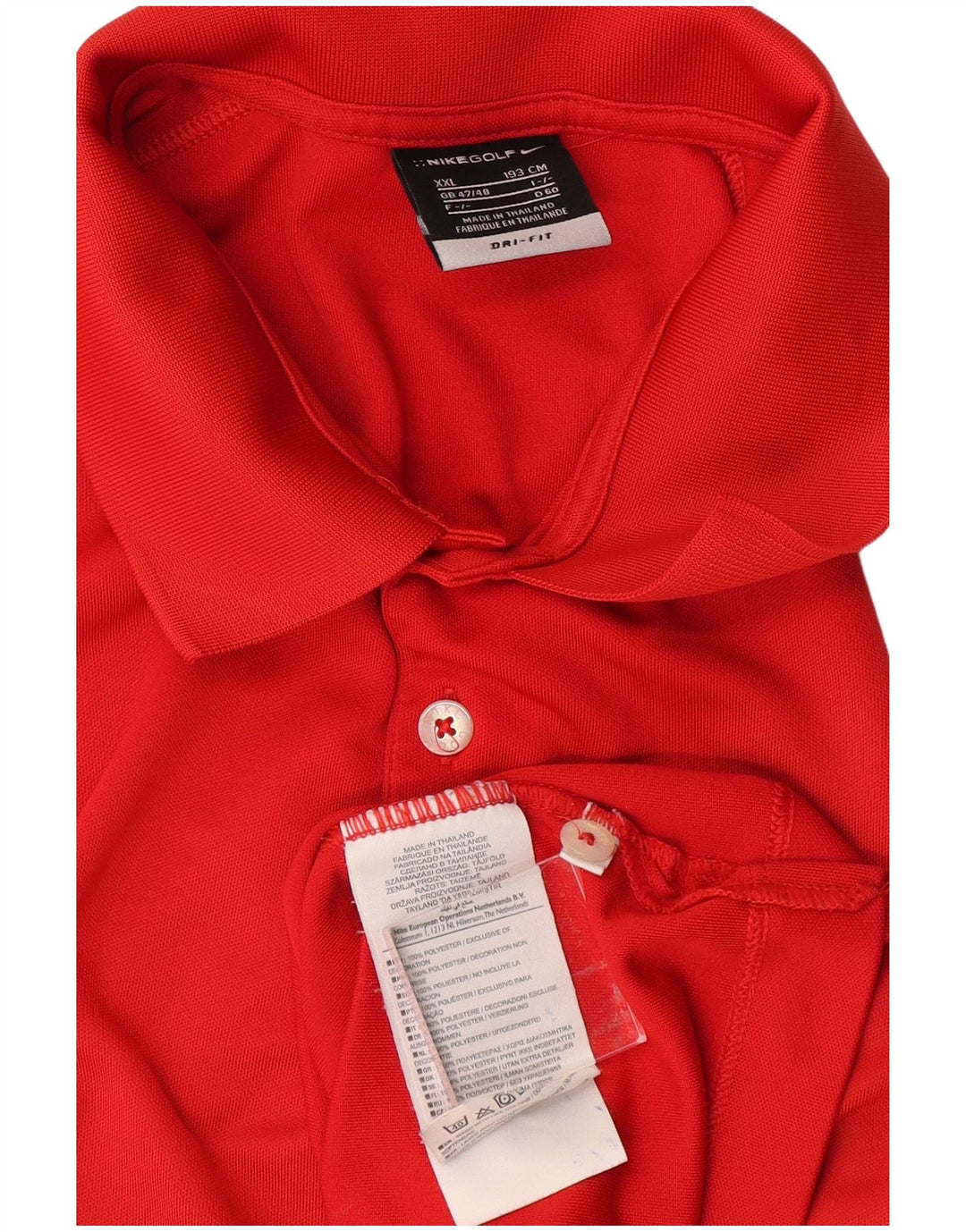 Polo NIKE da uomo Dri Fit UK 47/48 2XL rosso poliestere