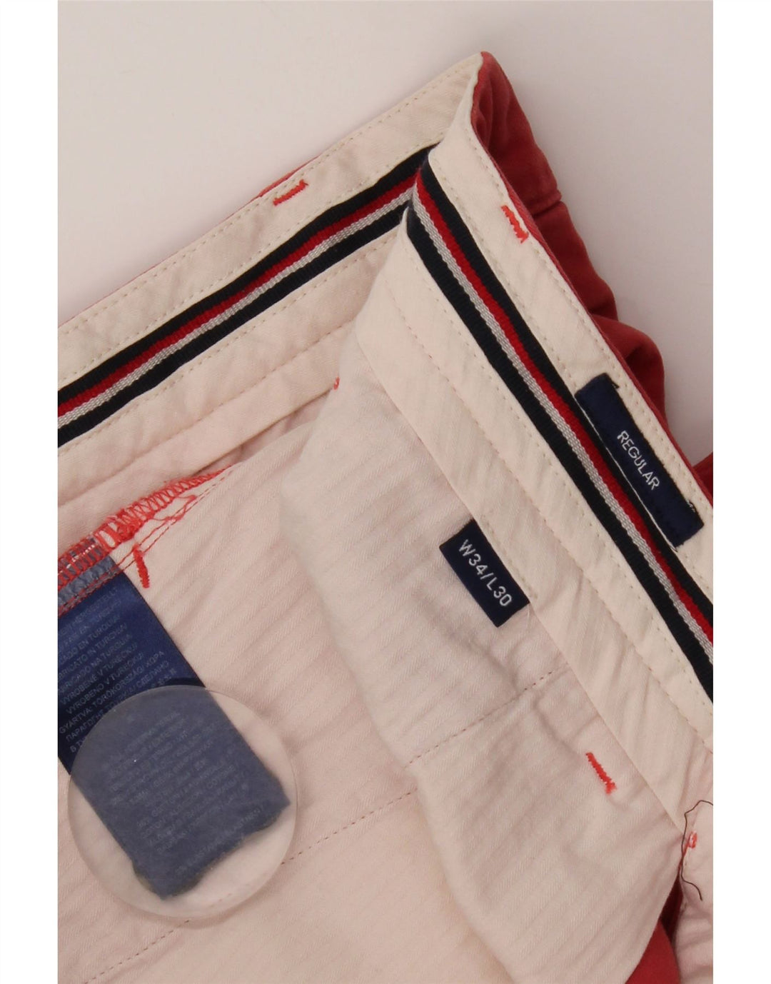 Pantaloni chino regolari dritti da uomo Gant W34 L30 in cotone rosso