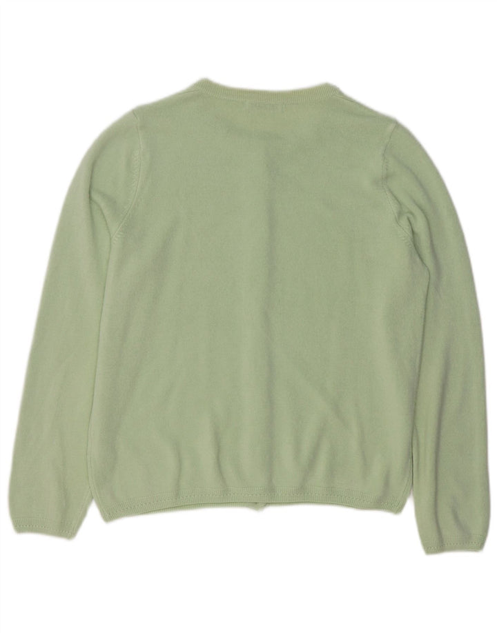 MARKS & SPENCER Maglione cardigan classico da donna UK 12 Acrilico verde medio