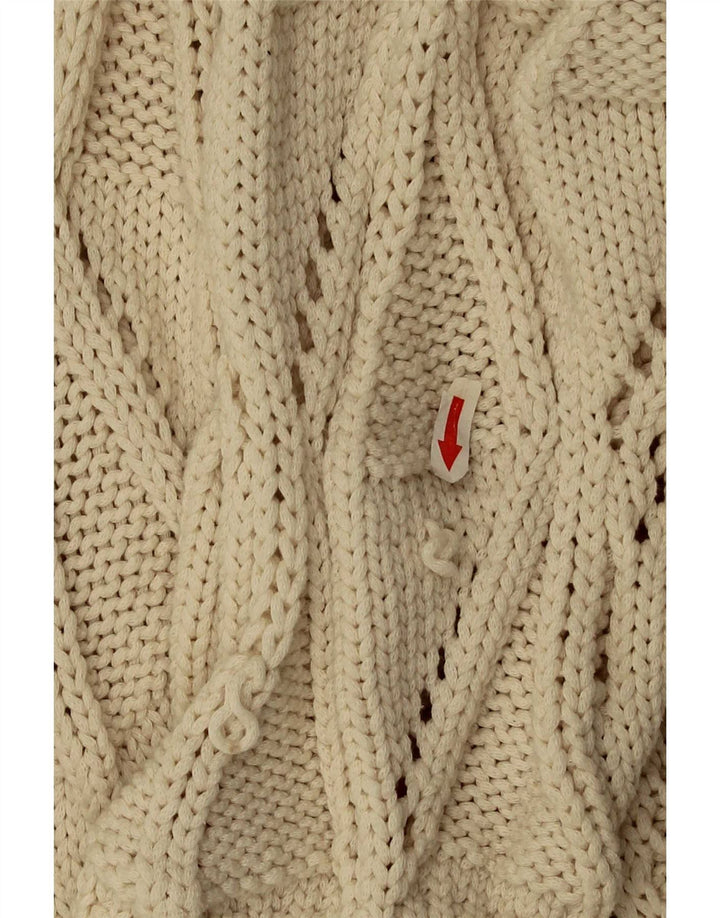 Maglione cardigan da donna Zara UK 14 Cotone beige medio