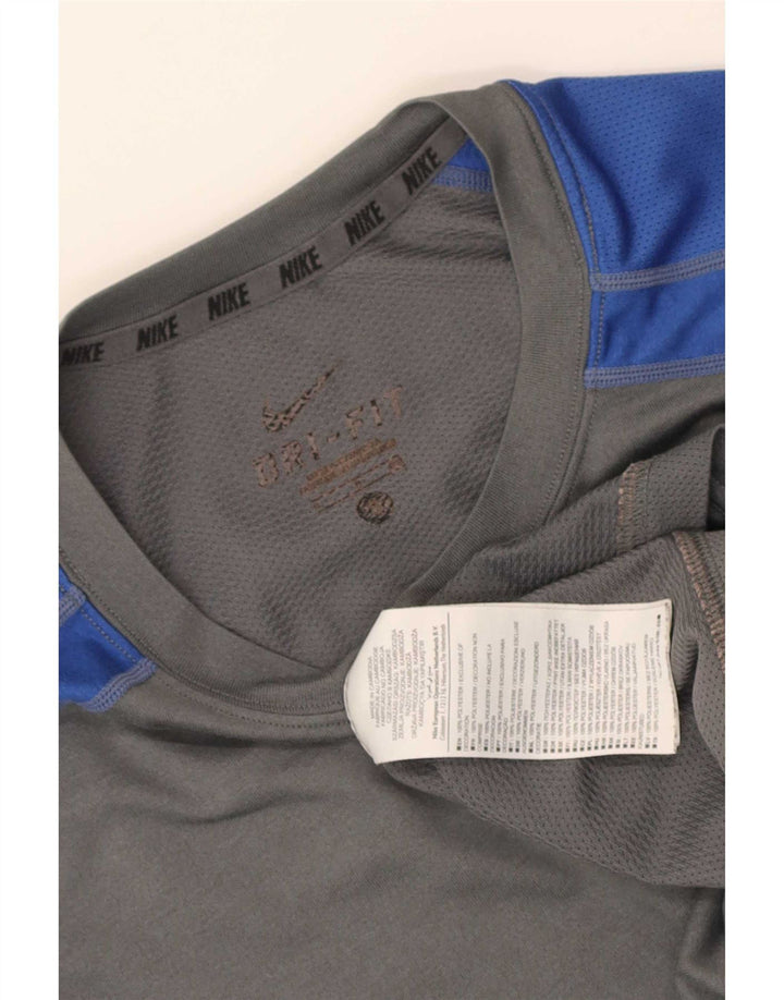 T-shirt Nike Dri Fit da uomo, piccola, in poliestere color block grigio