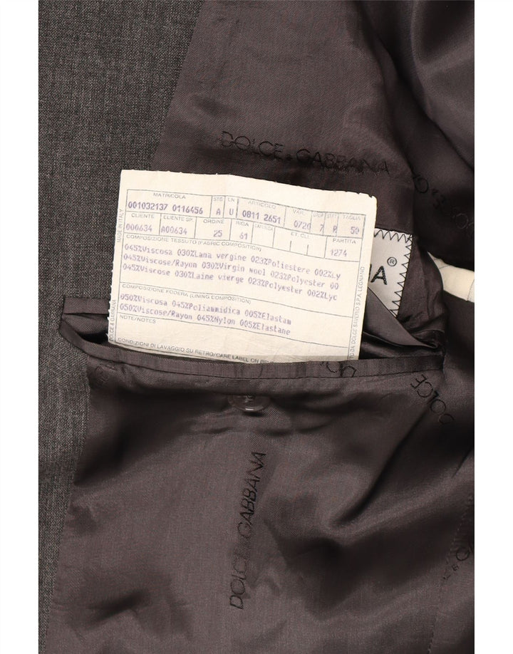 Giacca blazer a 3 bottoni da uomo Dolce & Gabbana IT 50 grande in viscosa grigia