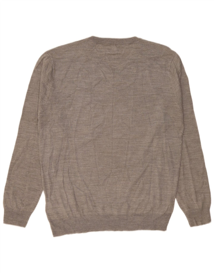 Maglione da uomo con scollo a V Pierre Cardin grande acrilico grigio