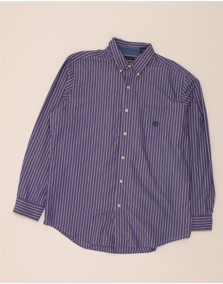 CHAPS Mens Easy Care Shirt Large Purple Striped Cotton Vintage Chaps and Second-Hand Chaps from Messina Hembry 