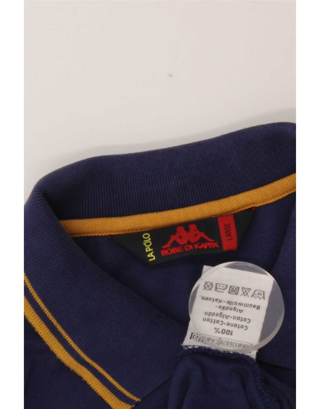 Polo Kappa Uomo Large in cotone a righe blu navy