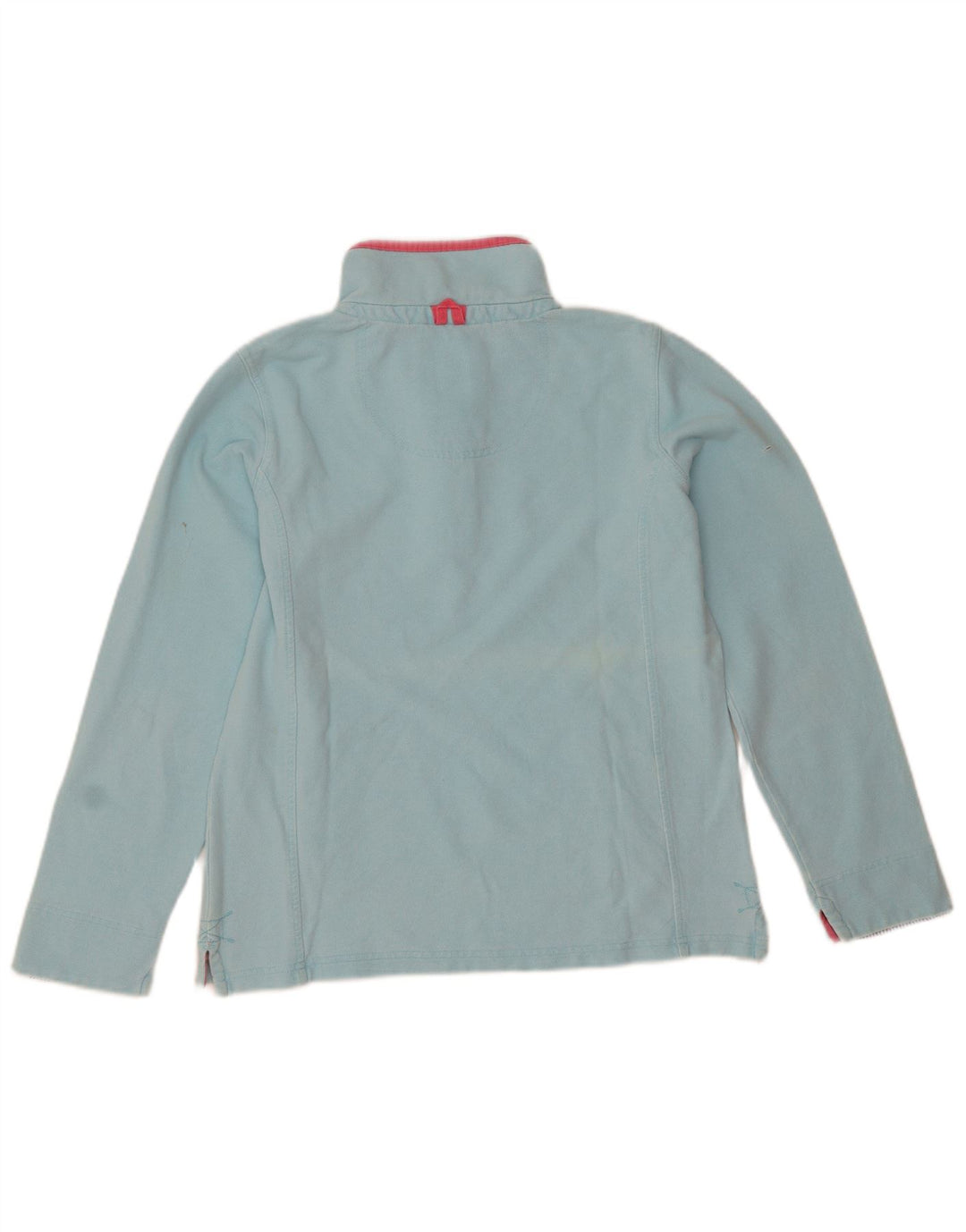 Crew Clothing Felpa da donna con collo abbottonato Maglione UK 12 Cotone blu medio