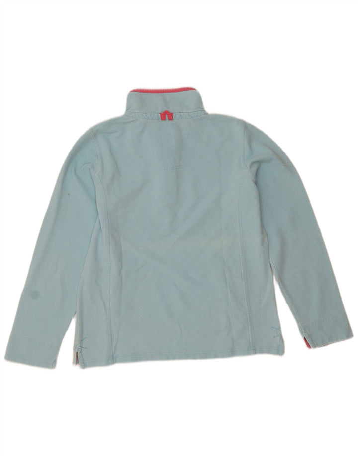 Crew Clothing Felpa da donna con collo abbottonato Maglione UK 12 Cotone blu medio