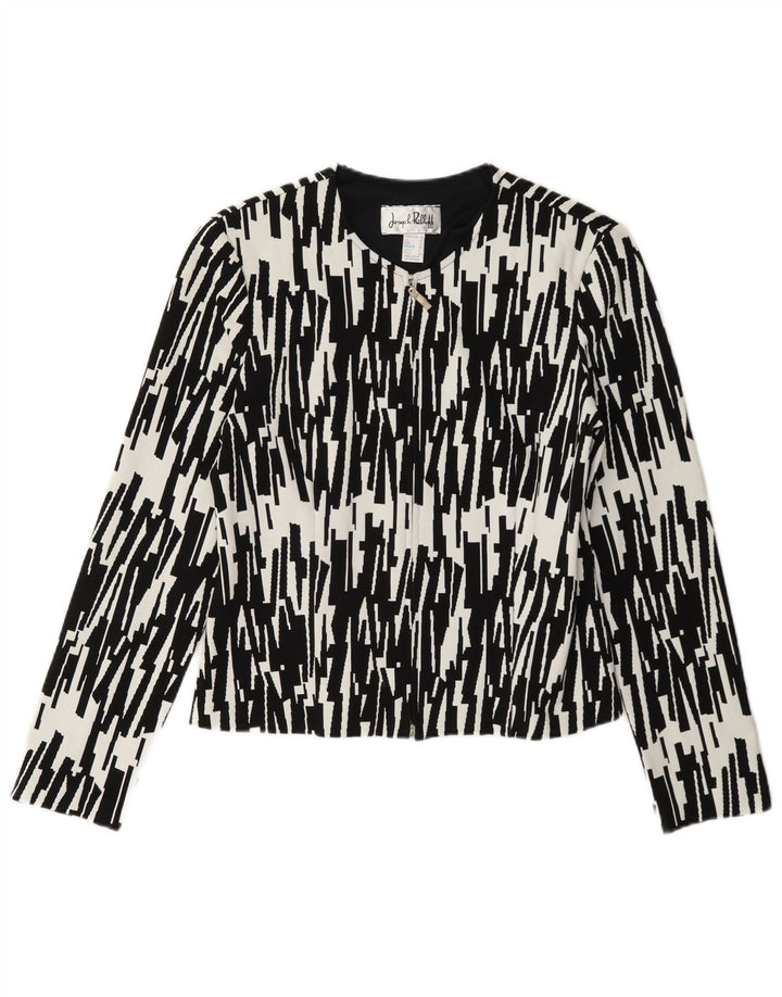 Giacca blazer da donna con zip intera Joseph Ribkoff UK 10 piccola nera geometrica
