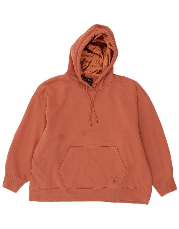 Felpa con cappuccio oversize da donna Jordan UK 10 Small in cotone arancione
