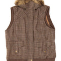 Gilet da donna Fat Face UK 12 Poliestere pied de poule marrone medio