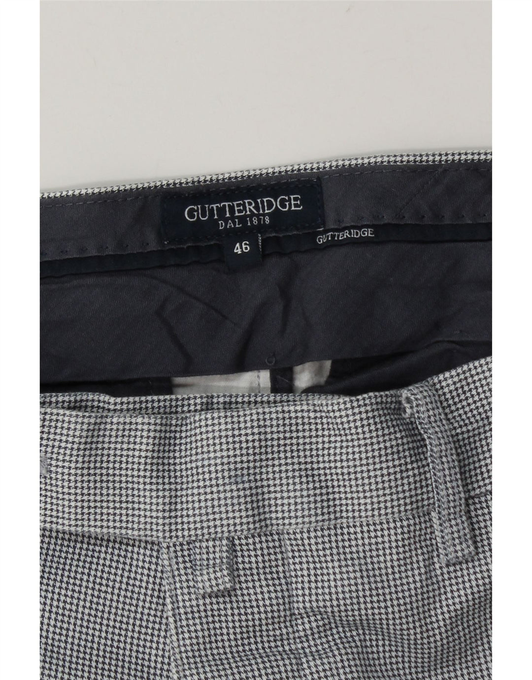 Pantaloni da abito skinny da uomo Gutteridge IT 46 Small W32 L32 Pied de poule blu