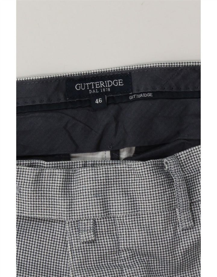 Pantaloni da abito skinny da uomo Gutteridge IT 46 Small W32 L32 Pied de poule blu