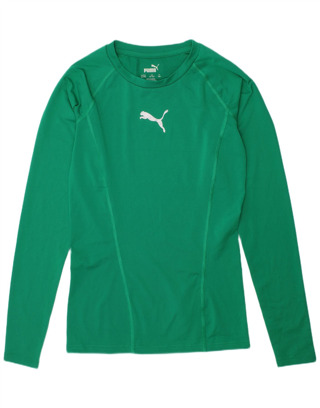 Maglia PUMA da bambina a maniche lunghe 13-14 anni in poliestere verde