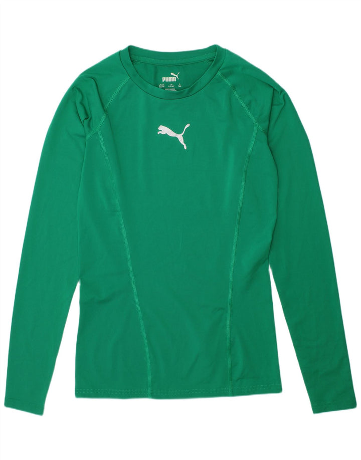 Maglia PUMA da bambina a maniche lunghe 13-14 anni in poliestere verde