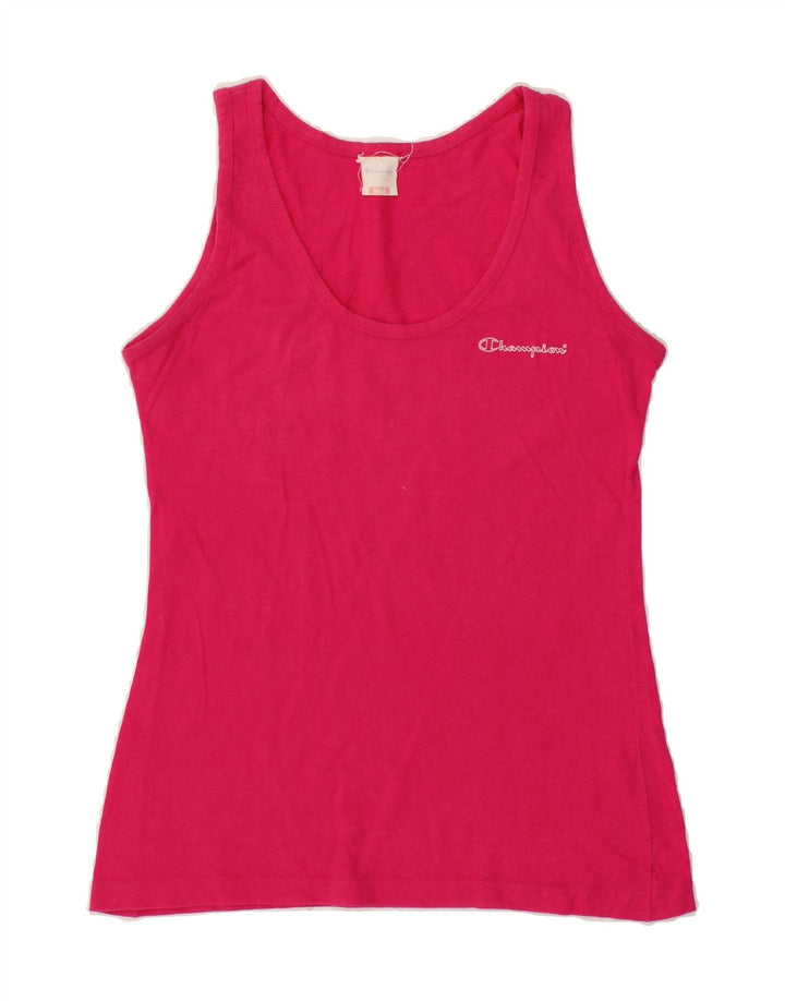 CHAMPION Womens Vest Top UK 10 Small Pink Cotton Vintage Champion and Second-Hand Champion from Messina Hembry 