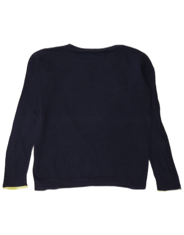 Gap Girls Maglione con scollo a barca con grafica 12-13 anni XL Cuore blu navy