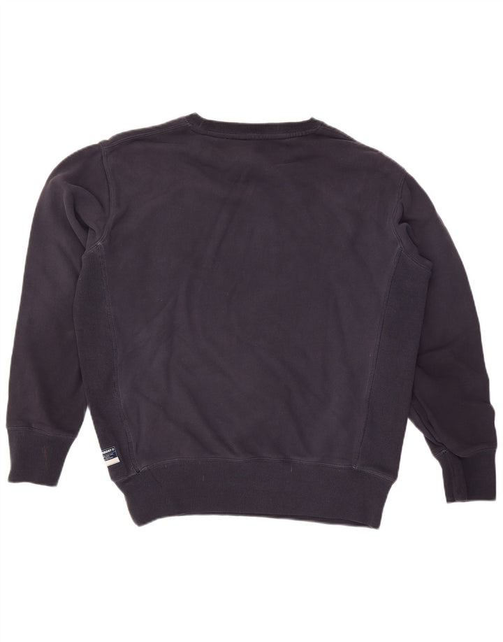 Felpa grafica da uomo Superdry Maglione grande in cotone blu navy