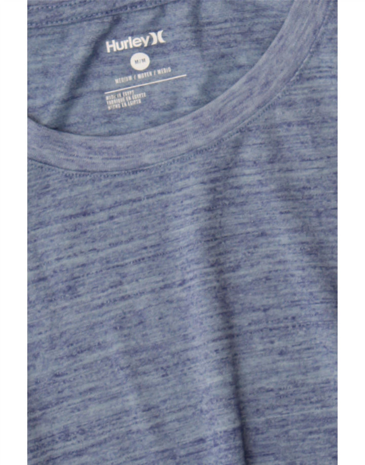 HURLEY Mens T-Shirt Top Medium Blue Flecked Polyester Vintage Hurley and Second-Hand Hurley from Messina Hembry 