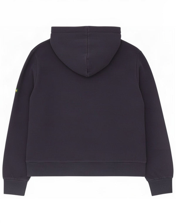 Felpa con cappuccio grafica da donna Superdry UK 14 grande cotone blu navy