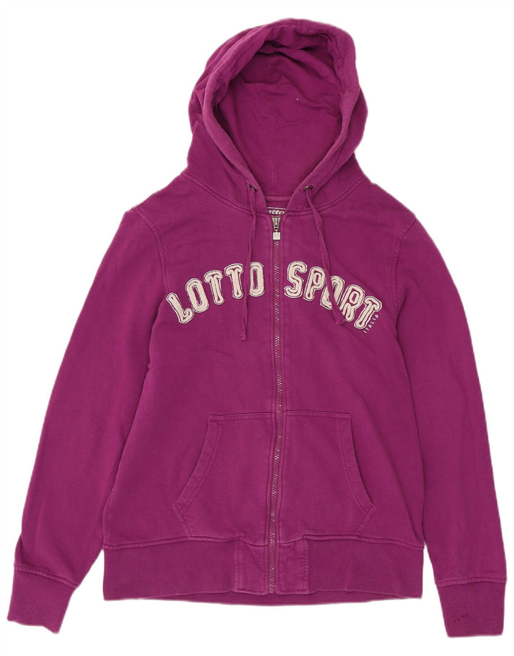 Maglione con cappuccio e zip grafica oversize da donna LOTTO UK 10 piccolo marrone