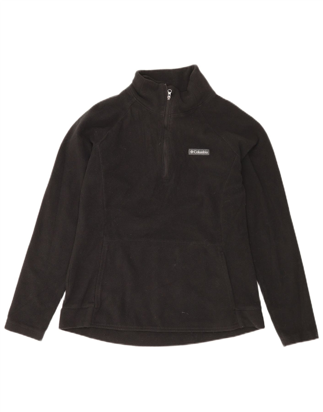 Maglione in pile Columbia da donna con collo e zip UK 14 grande poliestere nero