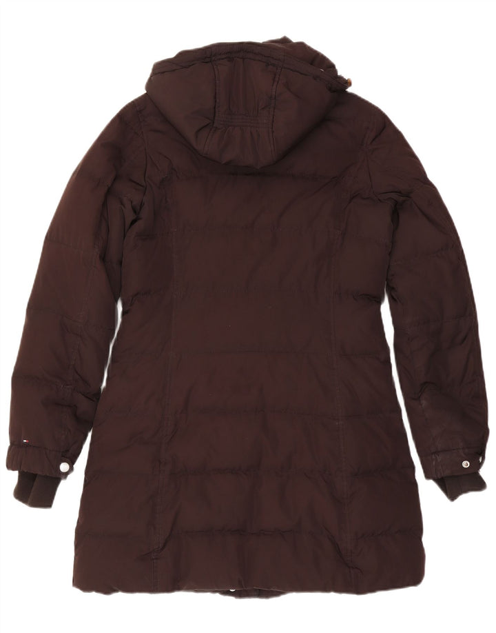 Cappotto imbottito con cappuccio da donna Tommy Hilfiger UK 14 Poliestere marrone medio