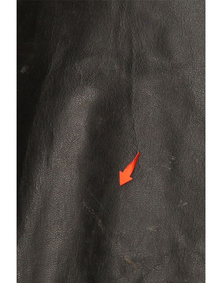 Pantaloni dritti in pelle da uomo VINTAGE W31 L30 neri