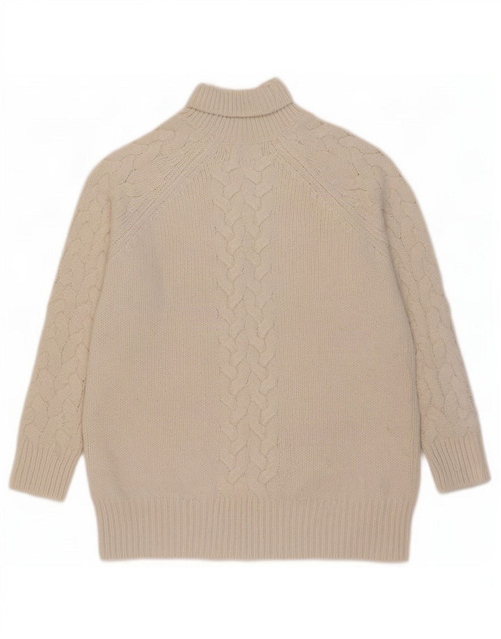 Maglione maglione a collo alto da donna Marks & Spencer UK 16 grande acrilico beige