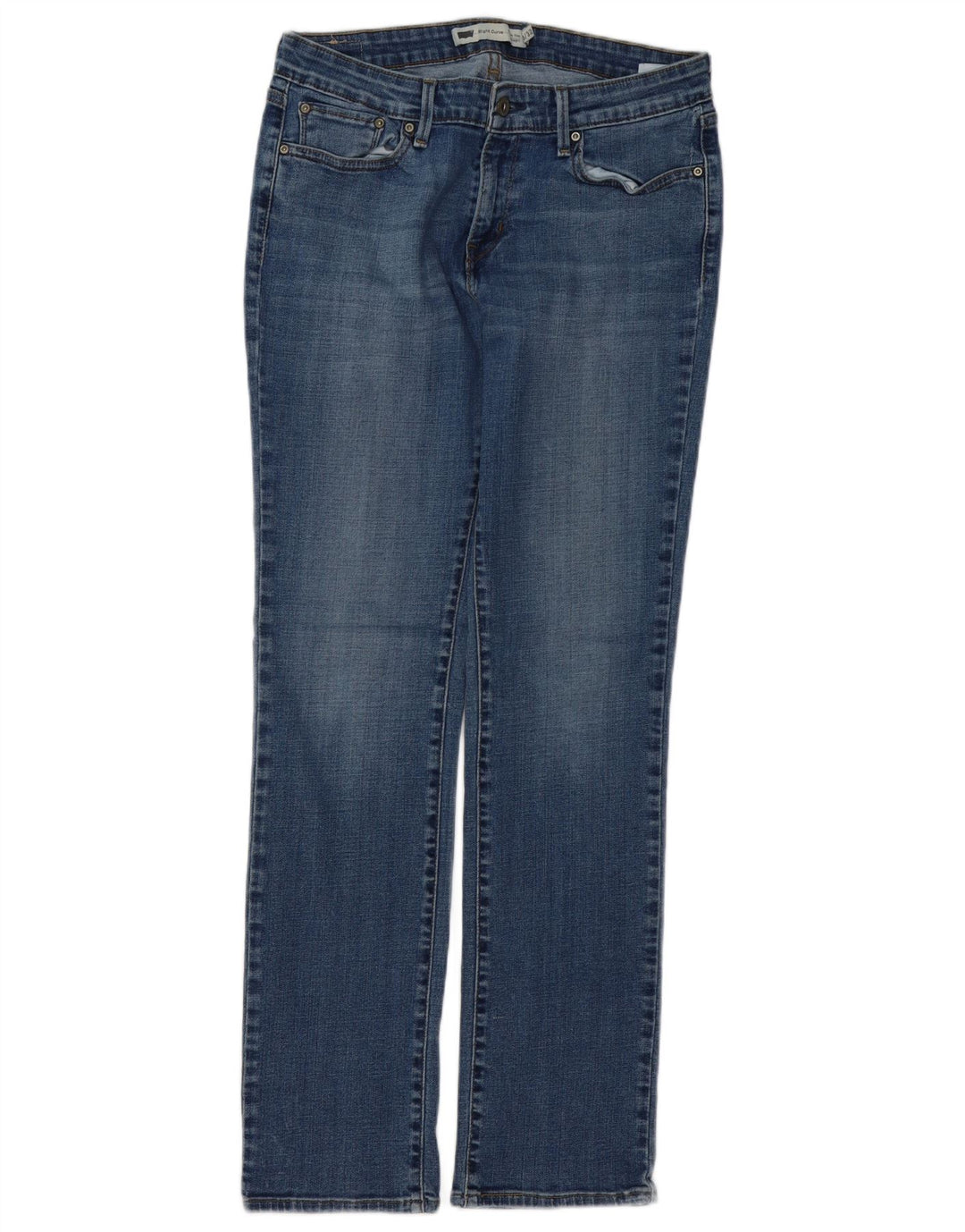 LEVI'S Jeans dritti da donna con curva leggera US 10 Large W32 L32 Blu