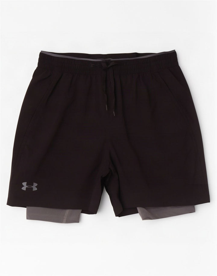 Pantaloncini sportivi Under Armour da uomo Heat Gear grandi in poliestere nero