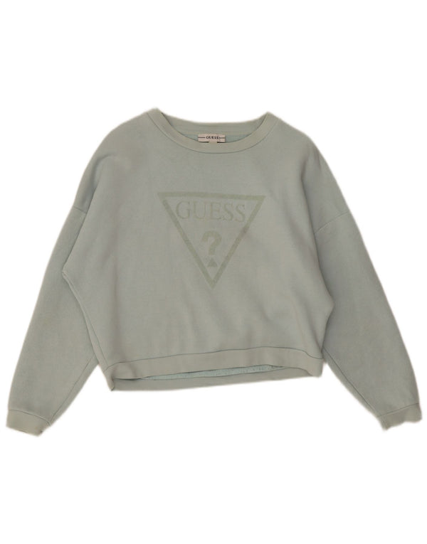 Guess Felpa oversize con grafica da donna Maglione UK 6 XS Cotone verde
