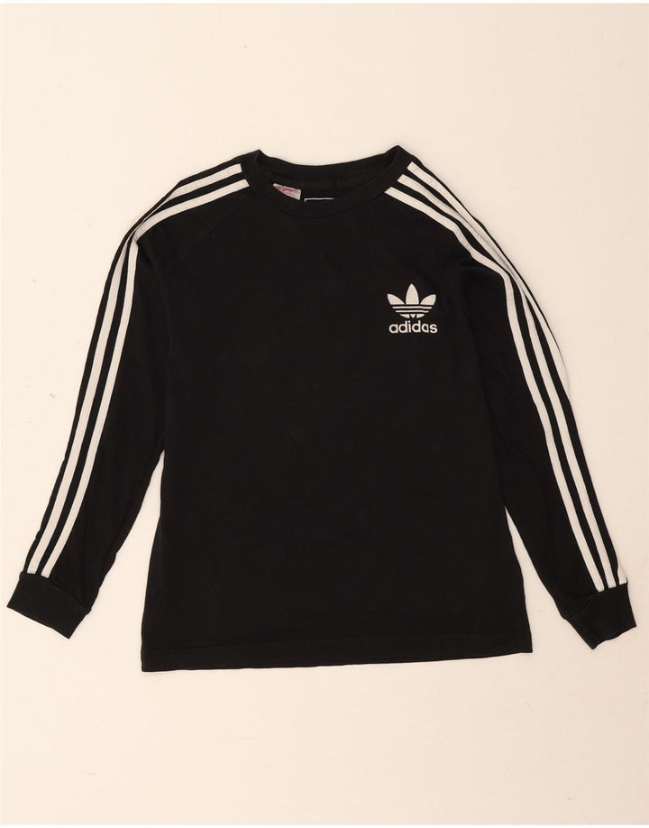 Adidas Maglietta grafica da ragazzo a manica lunga 11-12 anni in cotone nero