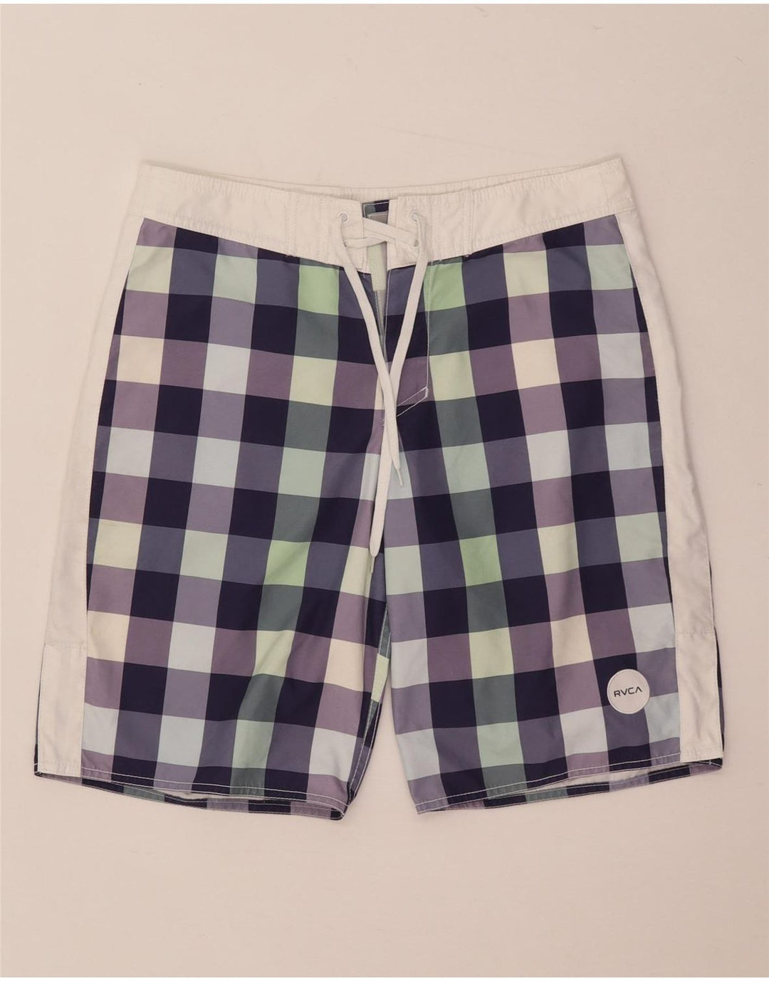 Pantaloncini da bagno da uomo RVCA poliestere a quadretti multicolore medio