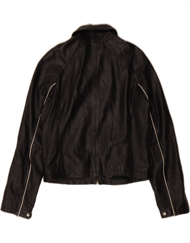CONBIPEL Womens Leather Jacket IT 44 Medium Black Leather Vintage Conbipel and Second-Hand Conbipel from Messina Hembry 