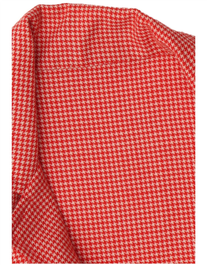 Giacca blazer doppiopetto vintage da donna UK 14 pied de poule rosso medio