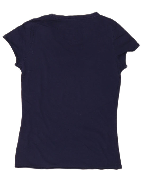 T-shirt grafica da donna Ralph Lauren Top UK 12 medio blu navy