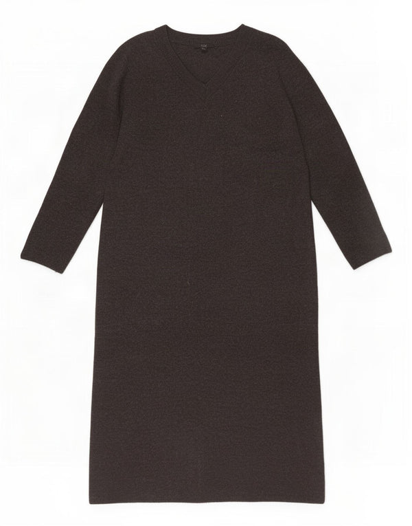 Abito maglione a maniche lunghe da donna Cos UK 14 Lana grigio medio